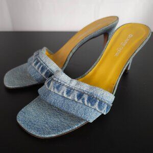 L'Autre Chose - Denim Jean Blue Slip-on Kitten Heel Made in Italy